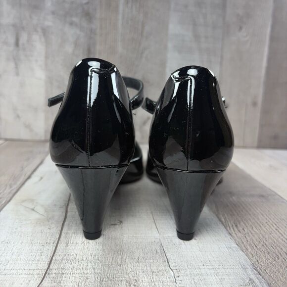 Ecco Shape 45 Pointy Sleek Womens Size 5 Slingback Pump Heel Leather Shoes Black - Picture 9 of 11